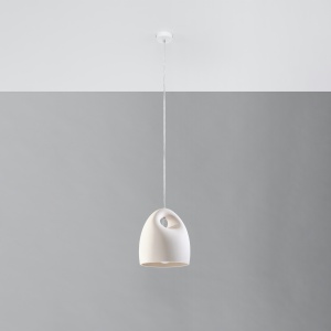 Pendul Bukano 1xE27 ceramica alb rotund - Img 2