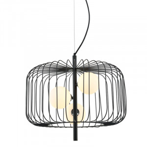 Pendul Daren R 3xG9 metal/sticla negru Italux