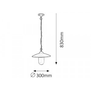 Pendul exterior Vigo 1xE27 metal/sticla negru/transparent Rabalux