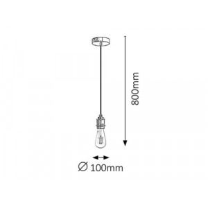 Pendul Fixy 1xE27 metal/sticla argintiu Rabalux