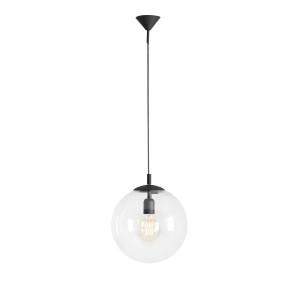 Pendul Globus 1xE27 metal/sticla negru Aldex