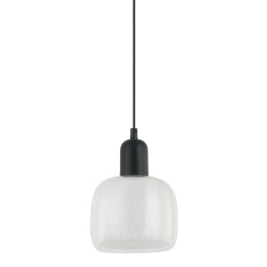 Pendul Lamezia 1xE27 metal/sticla negru Italux
