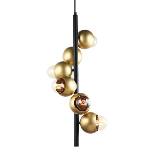 Pendul Malmo 6xE27 metal negru Italux