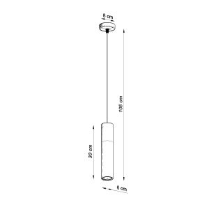 Pendul Pablo 1xGU10 metal/lemn negru tubular - Img 4