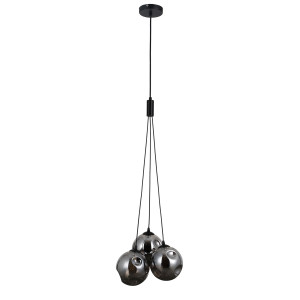 Pendul Perlos 3xG9 metal/sticla negru mat Italux