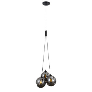 Pendul Perlos 3xG9 metal/sticla negru mat Italux