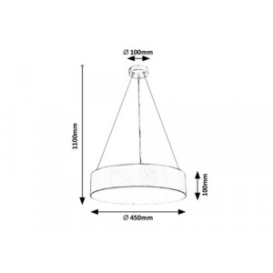 Pendul Renata 3xE27 metal/acril negru/alb Rabalux