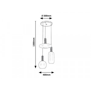 Pendul Sinopia 3xE27 metal/sticla auriu/alb Rabalux