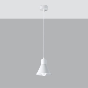 Pendul Taleja 1xE27 metal alb conic - Img 2