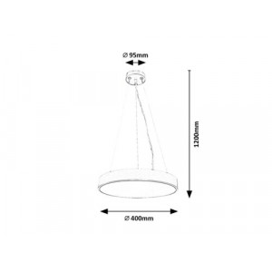 Pendul Tesia LED 36W metal/acril negru/alb Rabalux
