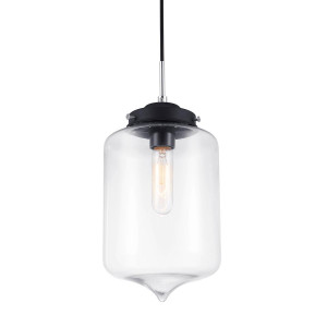 Pendul Tube 1xE27 metal negru/trnasparent Italux