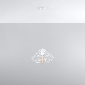 Pendul Umberto 1xE27 metal alb conic - Img 2