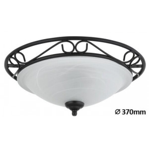 Plafoniera Athen 2xE27 metal/sticla negru/alb Rabalux