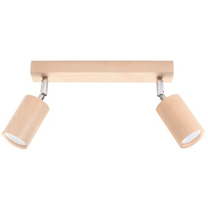 Plafoniera Berg 2xGU10 lemn natural wood tubular