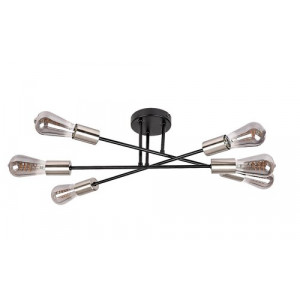 Plafoniera Branwen 6xE27 metal negru/nichel Rabalux