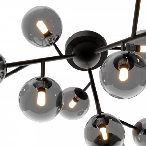 Plafoniera Dallas 12xG9 metal/sticla negru/fumuriu Maytoni