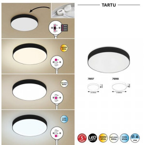 Plafoniera exterior Tartu LED 24W metal/acril negru/alb Rabalux