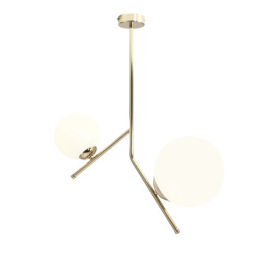 Plafoniera Gallia 1xE14+1xE27 metal/sticla auriu Aldex