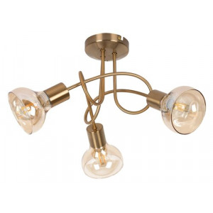 Plafoniera Holly 3xE14 metal/sticla auriu/amber Rabalux RBL5548