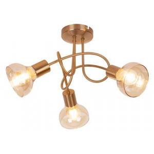 Plafoniera Holly 3xE14 metal/sticla auriu/amber Rabalux