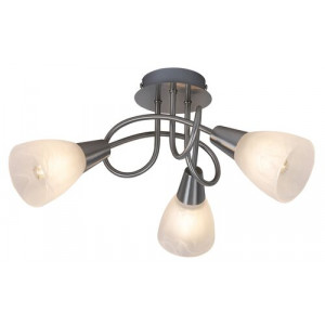 Plafoniera Jenna 3xE14 metal/sticla nichel/alb Rabalux