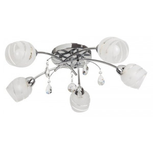 Plafoniera Melissa 5xE14 metal/sticla crom/alb Rabalux RBL2622
