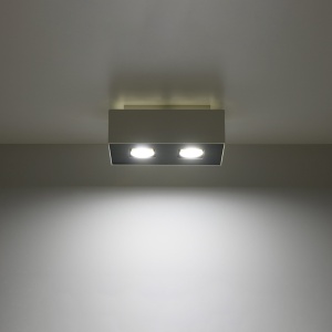 Plafoniera Mono 2xGU10 metal alb/negru rectangular - Img 3