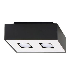Plafoniera Mono 2xGU10 metal negru/alb rectangular