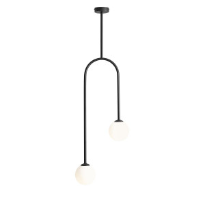 Plafoniera Nave 2xE14 metal/sticla negru Aldex