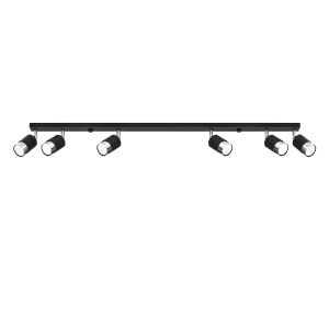 Plafoniera Nero 6xGU10 metal negru/crom tubular