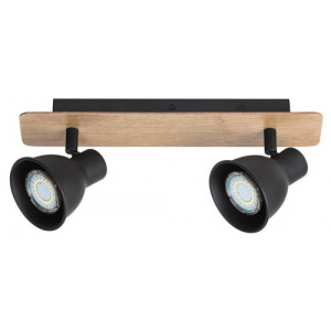 Spot bara Mac 2xGU10 metal fag/negru Rabalux