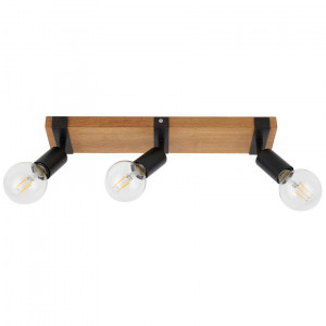 Spot bara Molini 3xE27 metal/lemn negru/stejar Italux