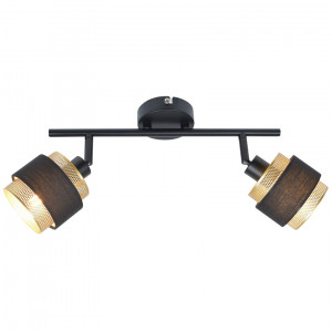 Spot bara Renez 2xE14 metal negru/auriu Italux