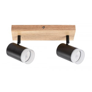 Spot bara Toras 2xGU10 metal/lemn stejar/negru Rabalux