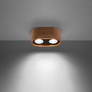 Spot Basic 2xGU10 lemn natural wood rotund - Img 3