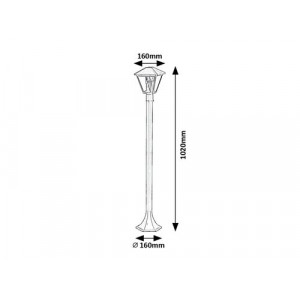 Stalp exterior Paravento 1xE27 metal/sticla negru Rabalux