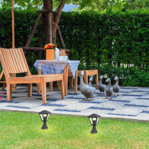 Veioza gradina Paravento 1xE27 metal/sticla negru Rabalux
