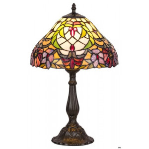 Veioza Mirella 1xE27 metal/sticla bronz/multicolor Rabalux