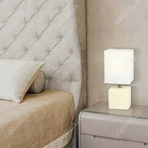 Veioza Orlando 1xE14 ceramica/textil crem Rabalux
