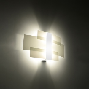 Aplica Celia 2xG9 metal/sticla alb rectangular - Img 3