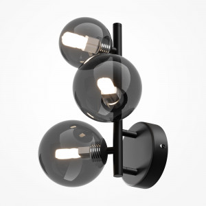 Aplica Dallas 3xG9 metal/sticla negru/fumuriu Maytoni