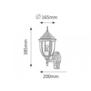 Aplica exterior Nizza 1xE27 metal/sticla auriu antichizat Rabalux