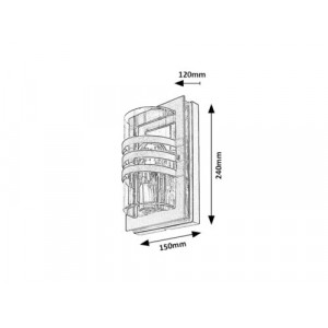 Aplica exterior Orlova 1xE27 metal/acril negru Rabalux