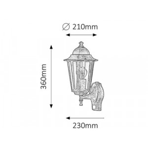 Aplica exterior Velence 1xE27 metal/sticla auriu antichizat Rabalux