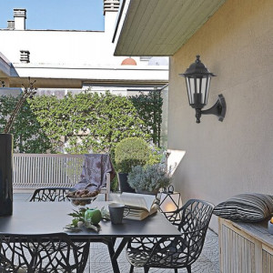 Aplica exterior Velence 1xE27 metal/sticla negru Rabalux