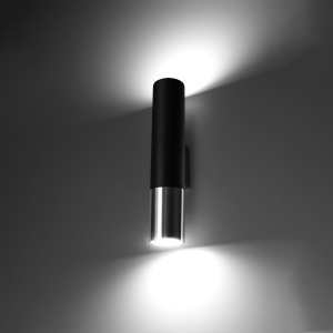 Aplica Loopez 2xGU10 metal negru/crom tubular - Img 3