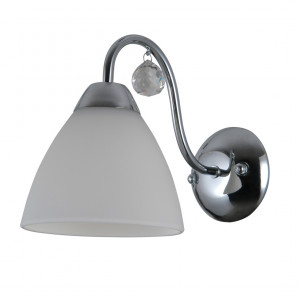 Aplica Lugano 1xE27 metal/sticla crom/alb Italux