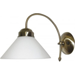 Aplica Marian 1xE27 metal/sticla bronz/alb Rabalux