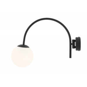Aplica Nave 1xE14 metal/sticla negru Aldex
