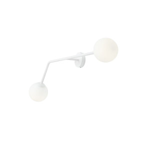 Aplica Pure H 2xE14 metal/sticla alb Aldex